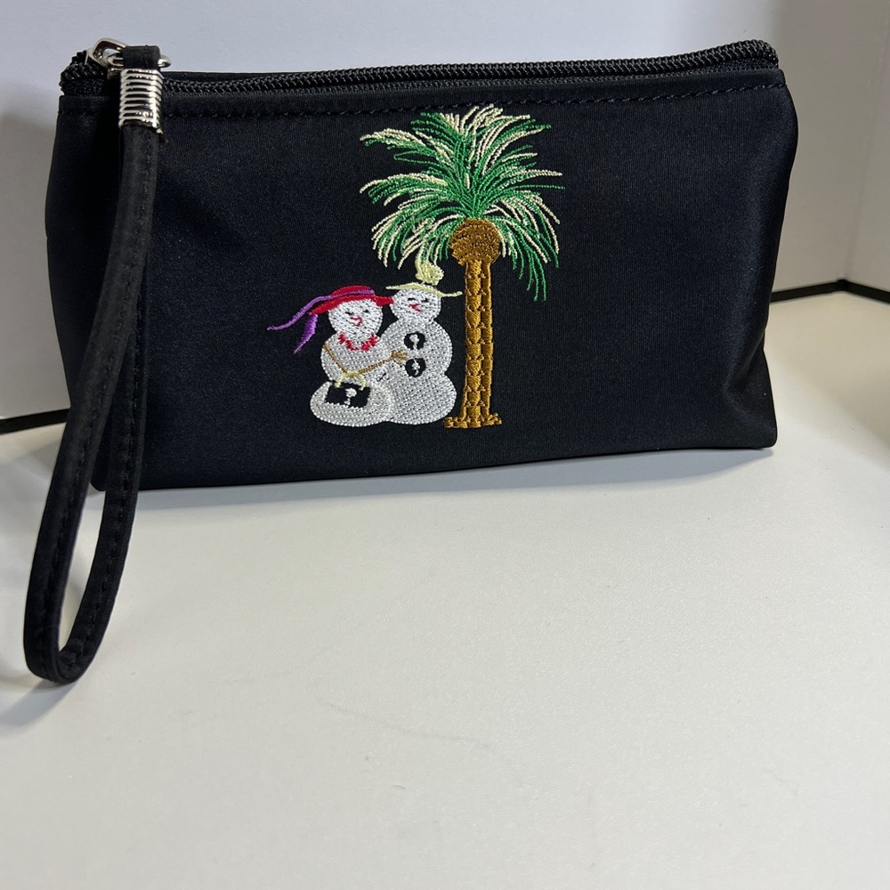 NWOT - Adorable Black Embroidered Tropical Snowman 4 Piece Tote Bag Set - Picture 10 of 15